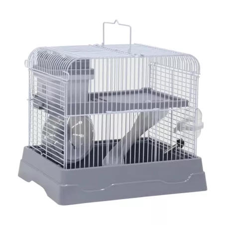 Klatka dla chomika lub myszki szara z wyposażeniem 30x23x25.7cm - 8719138032181