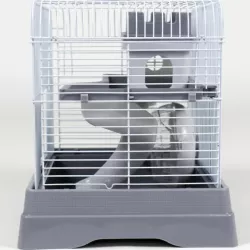 Klatka dla chomika lub myszki szara z wyposażeniem 30x23x25.7cm - 8719138032181