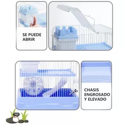 Klatka dla chomika lub myszki szara z wyposażeniem 30x23x25.7cm - 8719138032181