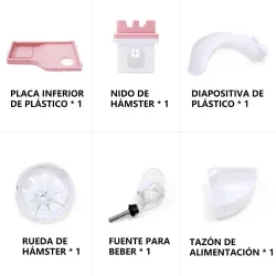 Klatka dla chomika lub myszki szara z wyposażeniem 30x23x25.7cm - 8719138032181