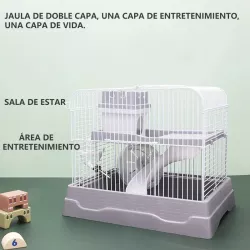 Klatka dla chomika lub myszki szara z wyposażeniem 30x23x25.7cm - 8719138032181