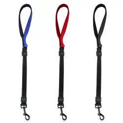 ELASTIC DOG LEASH  W2.0*L50CM  RED/BLUE/BLACK - 8719138035878