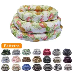 3-częściowe przytulne okrągłe legowisko z nadrukiem - 8719138037261