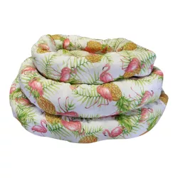 3-częściowe przytulne okrągłe legowisko z nadrukiem - 8719138037261