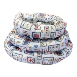 3-częściowe przytulne okrągłe legowisko z nadrukiem - 8719138037261