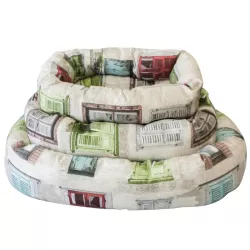 3-częściowe przytulne okrągłe legowisko z nadrukiem - 8719138037261