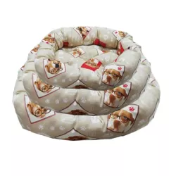 3-częściowe przytulne okrągłe legowisko z nadrukiem - 8719138037261