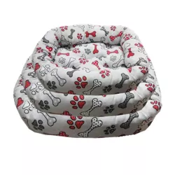 3-częściowe przytulne okrągłe legowisko z nadrukiem - 8719138037261