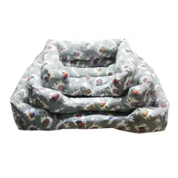 3-częściowe przytulne kwadratowe legowisko z nadrukiem - 8719138037278