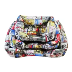 3-częściowe przytulne kwadratowe legowisko z nadrukiem - 8719138037278