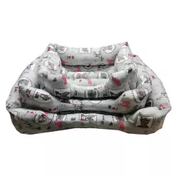 3-częściowe przytulne kwadratowe legowisko z nadrukiem - 8719138037278