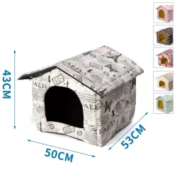 Aksamitny domek z nadrukiem dla psa - 8719138039012