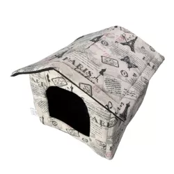 Aksamitny domek z nadrukiem dla psa - 8719138039012