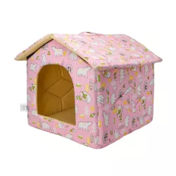 Aksamitny domek z nadrukiem dla psa - 8719138039012