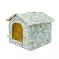 Aksamitny domek z nadrukiem dla psa - 8719138039012