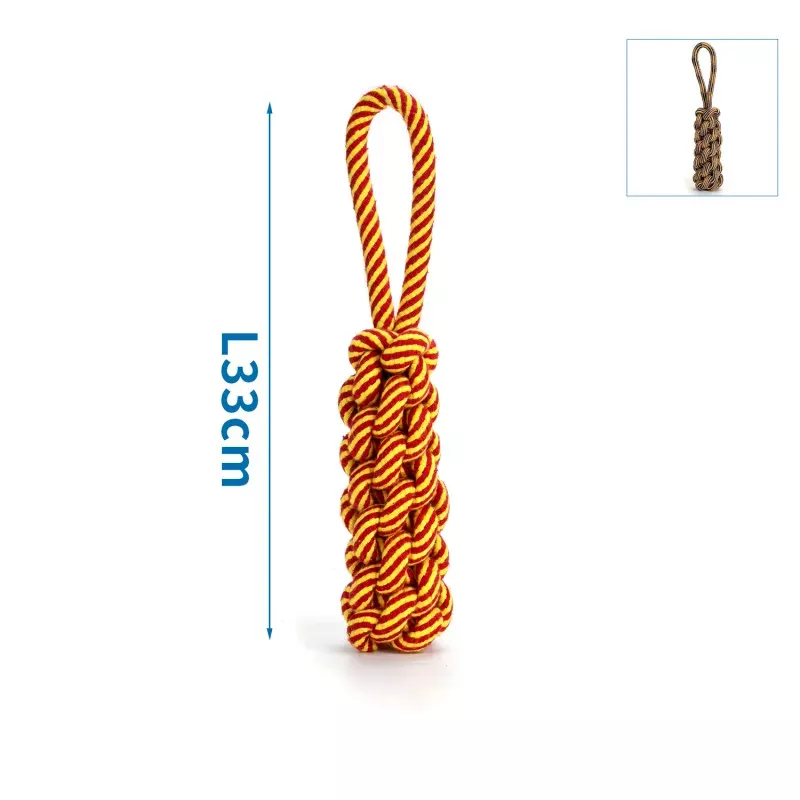 Zabawka z bawełnianego sznura z uchwytem dla psa - 8719138041886