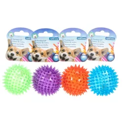 Świecąca odbijająca się piłka LED z kolcami jeżyk 7.5 cm do zębów - 8719138044887