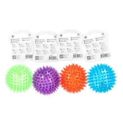 Świecąca odbijająca się piłka LED z kolcami jeżyk 7.5 cm do zębów - 8719138044887