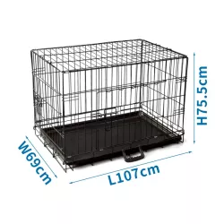 Klatka dla psa metalowa, rozmiar XL, L107xW69xH75.5cm - 8719138045815
