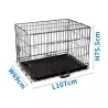 Klatka dla psa metalowa, rozmiar XL, L107xW69xH75.5cm - 8719138045815