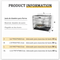 Klatka dla psa metalowa, rozmiar XXL, L121xW74xH80.5cm - 8719138045822