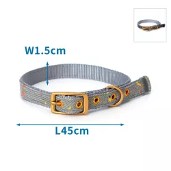 IRREGULAR VARNISHED DOG COLLAR W1.5*L45CM GREY/BLACK - 8719138046263