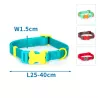 COLOURED NYLON DOG COLLAR W1.5*L25-40CM RED/BROWN/BLUE/GREEN - 8719138046355