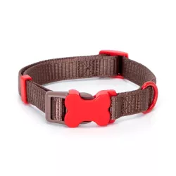 COLOURED NYLON DOG COLLAR W2.0*L30-50CM RED/BROWN/BLUE/GREEN - 8719138046362