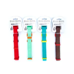 COLOURED NYLON DOG COLLAR W2.0*L30-50CM RED/BROWN/BLUE/GREEN - 8719138046362