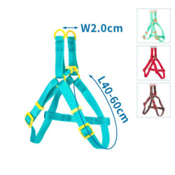 COLOURED NYLON DOG HARNESS W2.0*L40-60CM RED/BROWN/BLUE/GREEN - 8719138046423