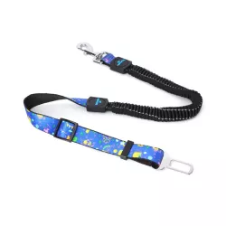 ELESTIC PADDED DOG SAFETY BELT W2.5*L70-90CM BLUE/PINK/GREEN/DARK BLUE - 8719138046508