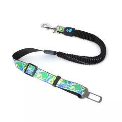 ELESTIC PADDED DOG SAFETY BELT W2.5*L70-90CM BLUE/PINK/GREEN/DARK BLUE - 8719138046508