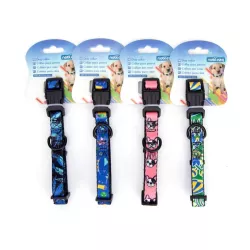 Obroża dla psa z poliestru z kolorowym nadrukiem rozmiar S 25-40cm - 8719138046515