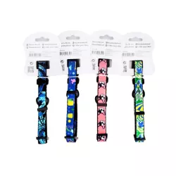 Obroża dla psa z poliestru z kolorowym nadrukiem rozmiar S 25-40cm - 8719138046515