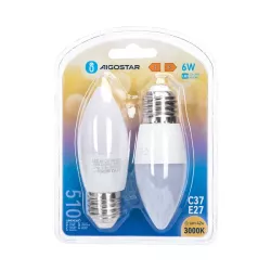 LED C37 E27 6W 2 szt. - 8433325191733