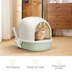 Zabudowana kuweta dla kota z łopatką do żwirku rozmiar L 63x46x42.5cm - 8719138049882