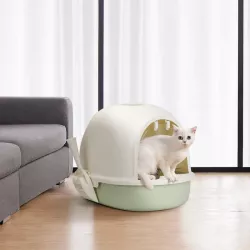 Zabudowana kuweta dla kota z łopatką do żwirku rozmiar L 63x46x42.5cm - 8719138049882