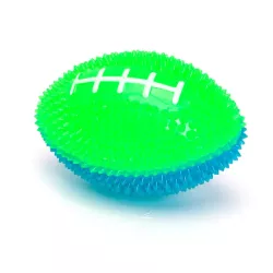 Świecąca piłka do rugby 8cm gryzak z wypustkami do czyszczenia zębów - 8719138051083