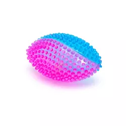 Świecąca piłka do rugby 13cm gryzak z wypustkami do czyszczenia zębów - 8719138051106