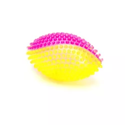 Świecąca piłka do rugby 13cm gryzak z wypustkami do czyszczenia zębów - 8719138051106