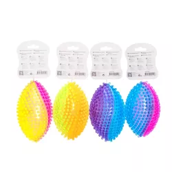 Świecąca piłka do rugby 13cm gryzak z wypustkami do czyszczenia zębów - 8719138051106