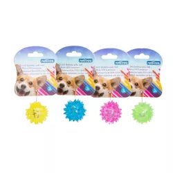 Jeżyk 3.8 cm świecąca odbijająca się piłka LED z kolcami do zębów - 8719138051120