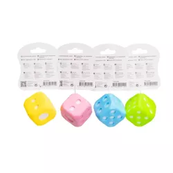 Świecąca kostka LED zabawka dla psa około 4 cm gumowa zabawka gryzak - 8719138051144