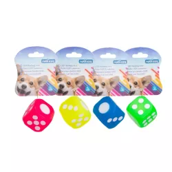 Świecąca kostka LED zabawka dla psa około 3.7 cm gumowy gryzak zabawka - 8719138051151