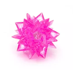 Piłka 6 cm świecąca odbijająca się kryształowa LED z kolcami do zębów - 8719138051182