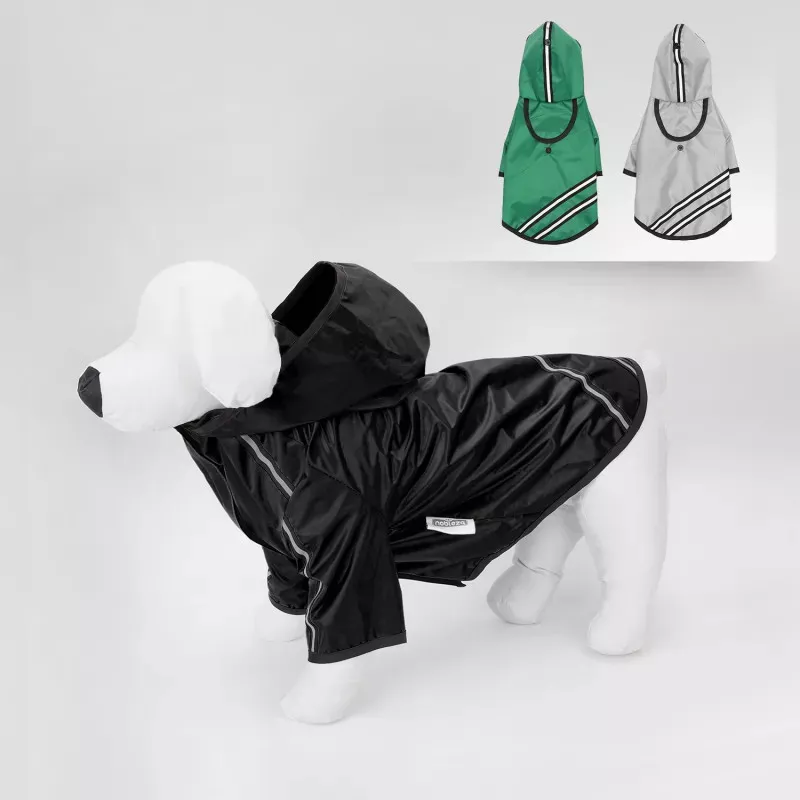 Płaszcz przeciwdeszczowy w paski z kapturem na co dzień - 8719138052516