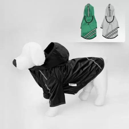 Płaszcz przeciwdeszczowy w paski z kapturem na co dzień - 8719138052516