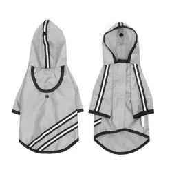 Płaszcz przeciwdeszczowy w paski z kapturem na co dzień - 8719138052516