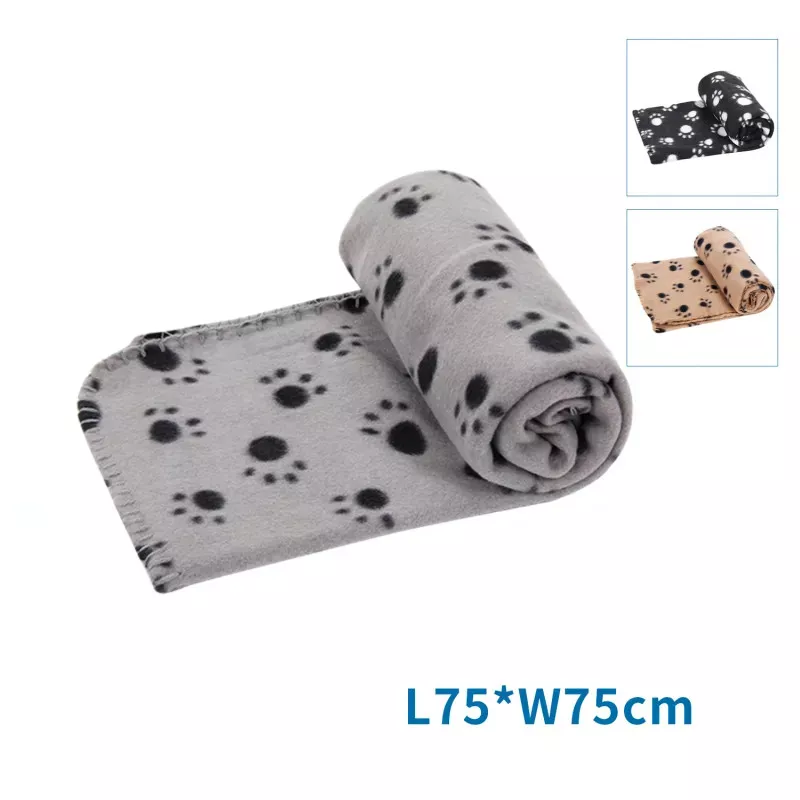 Koc dla psa z nadrukiem w łapki, kolor mieszany (losowy), L75*W75cm - 8719138055258