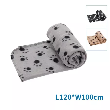 Koc dla psa z nadrukiem w łapki, kolor mieszany (losowy), L120*W100cm - 8719138055265